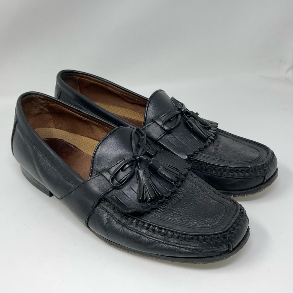 Johnston & Murphy Aragon II Kiltie 20-0593 Size 12 M Black Loafer Mens Shoes